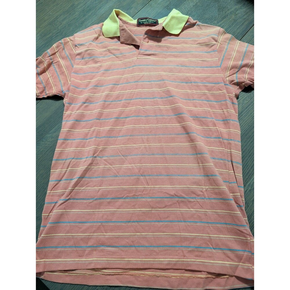 Vintage Men's Country Cottons Brand Size Medium Polo Shirt Made In USA